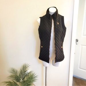 Classy black vest with gold trim bought it too big